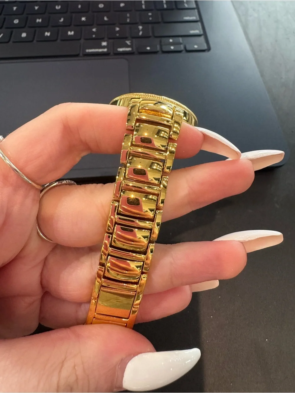 DMQ CZ Gold-Tone Quartz Analog Women's Watch